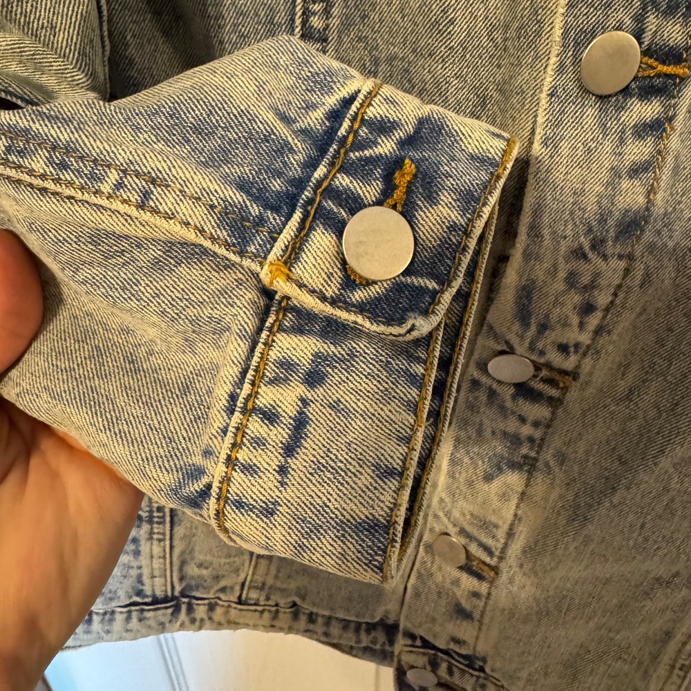 Umgee Distressed Denim Blue Jean Jacket Size: L - Picture 6 of 14